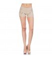 Pantalon Short Con Bolsillos Y Cremalleras Decorativas