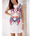 Short Dress In Patterned Flamingo