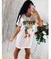 Vestido Curto Listras BRIGHTGIRL Com Pedras