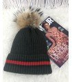 Gorro Rayas con Pelo Natural Extraíble