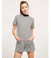 Jumpsuit Short Sleeve Short Stripes