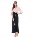 Jumpsuit Long Neckline Crossed Sleeves Steering Wheel