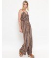 Jumpsuit Long Stripes Neckline Cross