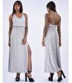 Dress Long Cross Back Front Opening