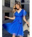 Vestido Corto Gasa Mangas