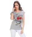 Camiseta Estampada SEXY KISSING LOVE Con Piedras