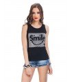 T-shirt Sem Manga SMILE Pedras